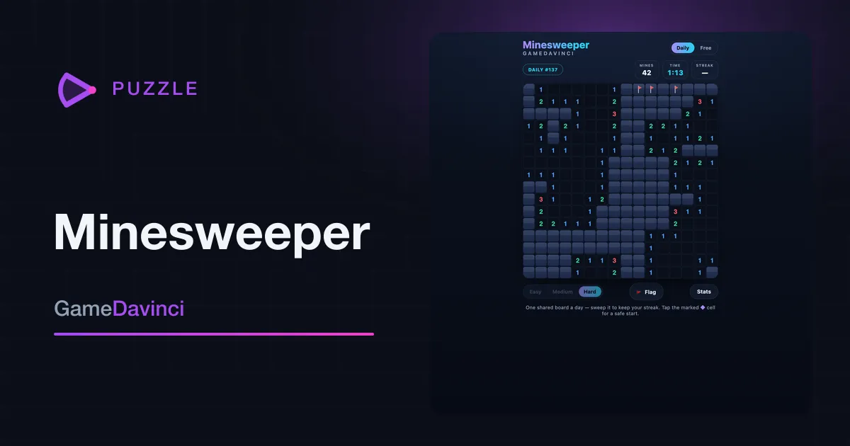 Play Minesweeper — free online Puzzle game