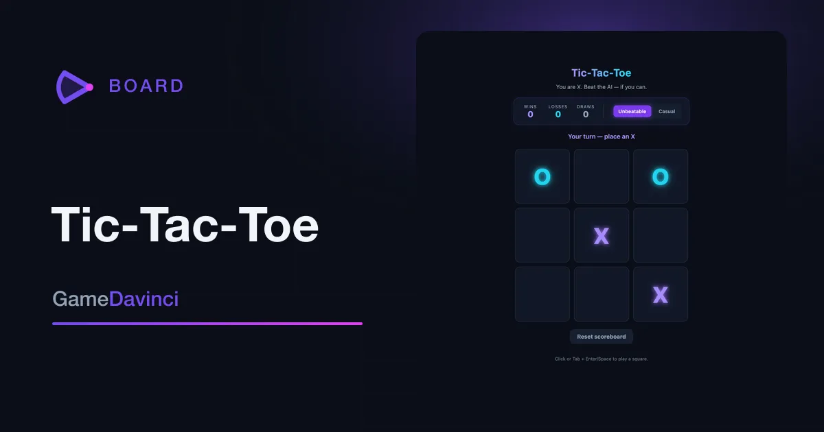 Play Tic-Tac-Toe — free online Board game