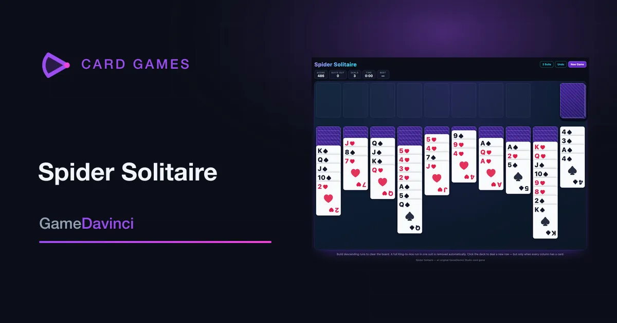 Play Spider Solitaire — free online Card Games game