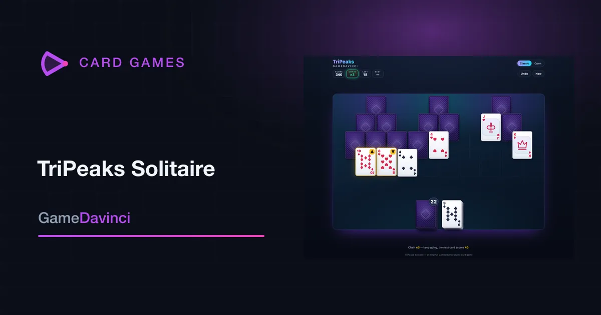 Play TriPeaks Solitaire — free online Card Games game