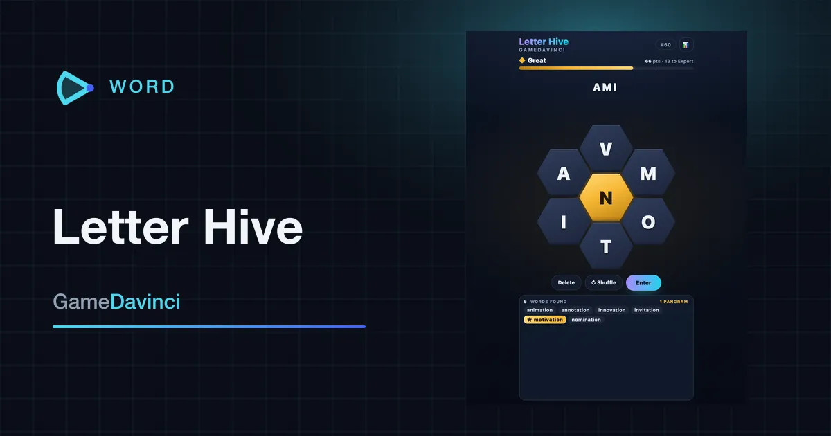 Play today's Letter Hive daily puzzle