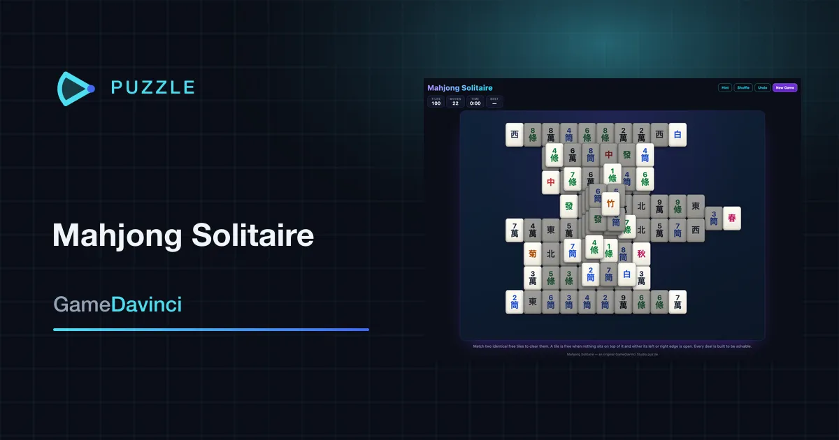 Play Mahjong Solitaire — free online Puzzle game
