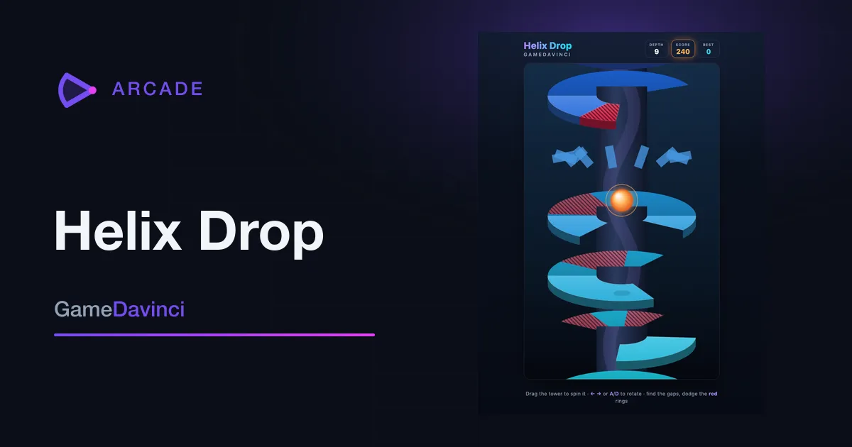 How to play Helix Drop — rules for the free online Arcade game