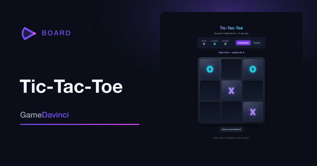 Play Tic-Tac-Toe — free online Board game