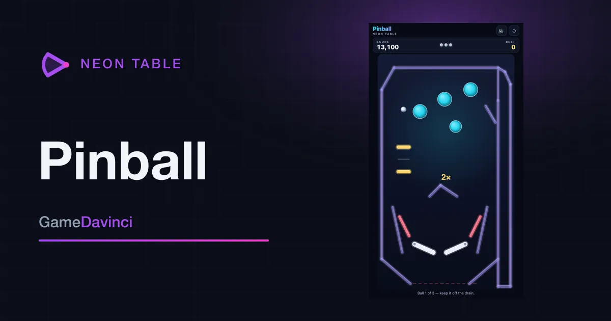 Play Pinball — free online Neon Table game