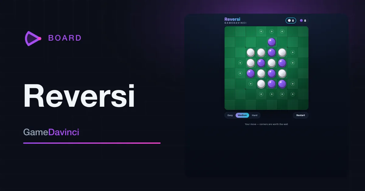 Play Reversi — free online Board game