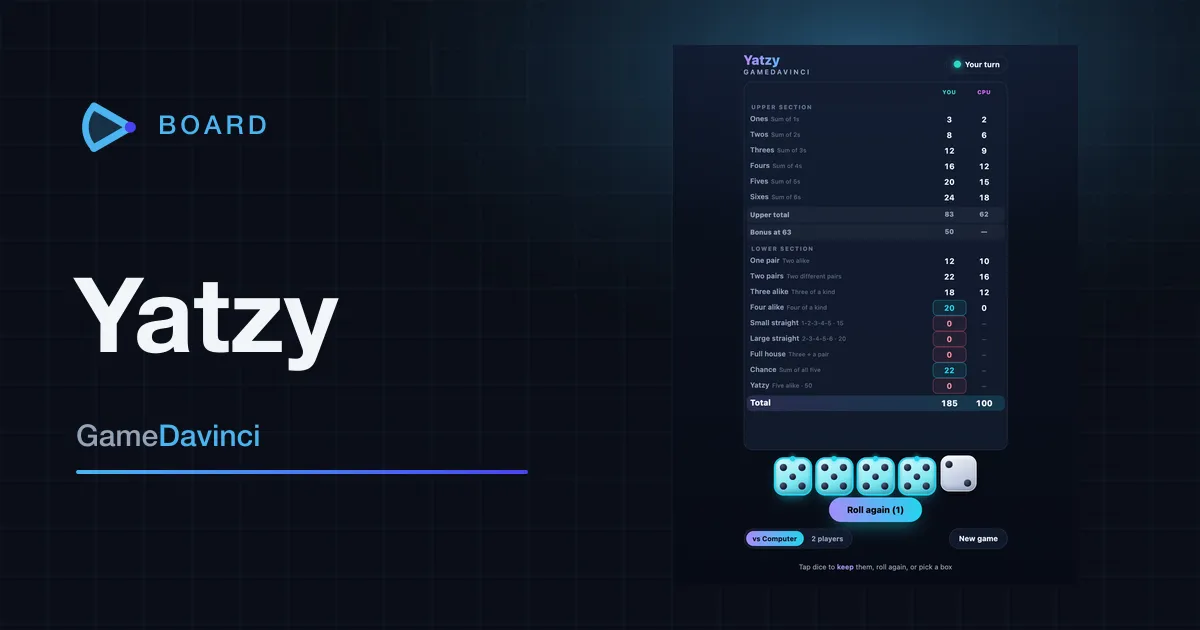 Play Yatzy — free online Board game