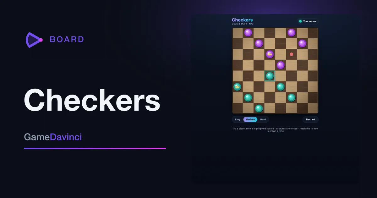 Play Checkers — free online Board game